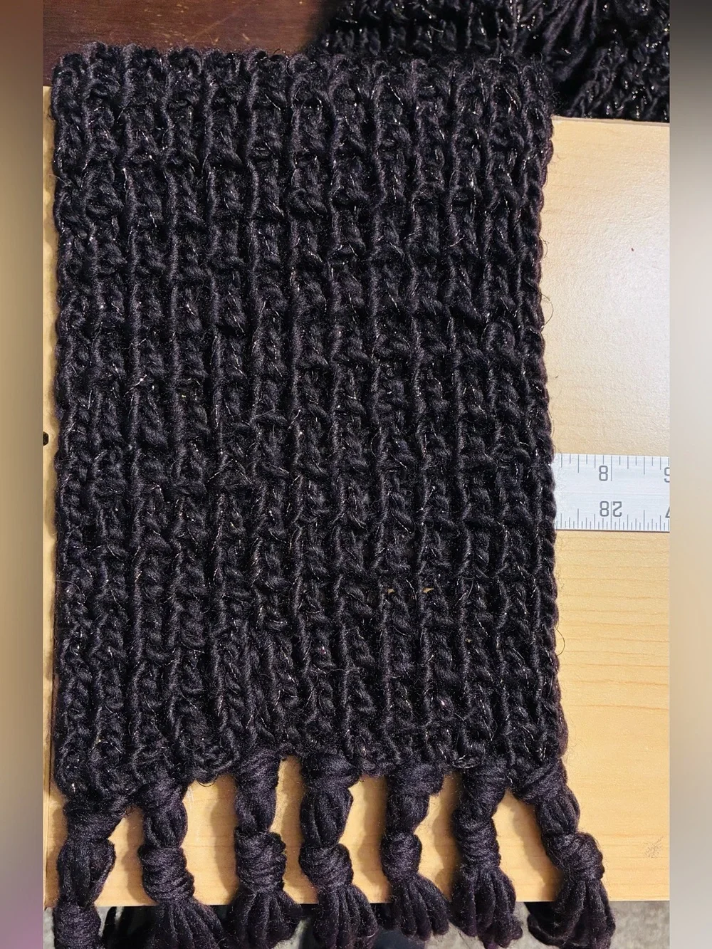 Y2K La Fiorentina Brown Metallic Chunky Knit Beanie Scarf Set OS